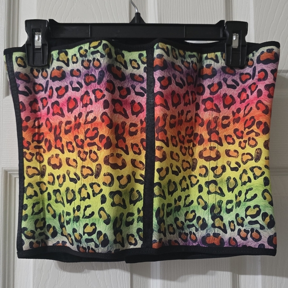 NWT Premadonna Ann Chery Rainbow Leopard Print Waist Trainer/Corset - Picture 7 of 11